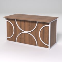 Стол рабочий офисный С-03А СТРОНГ в стиле ЛОФТ декор №1, Орех + металлический каркас Белый