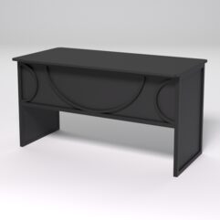 Стол рабочий офисный С-03 (закругленные торцы) СТРОНГ в стиле ЛОФТ декор №1, Черный