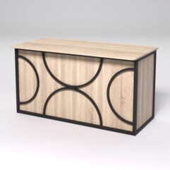 Стол рабочий офисный С-03А (закругленные торцы) СТРОНГ в стиле ЛОФТ декор №1, Дуб Сонома