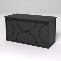 Стол рабочий офисный С-03А (закругленные торцы) СТРОНГ в стиле ЛОФТ декор №1, Черный