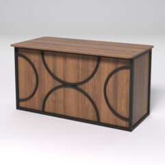 Стол рабочий офисный С-03А (закругленные торцы) СТРОНГ в стиле ЛОФТ декор №1, Орех