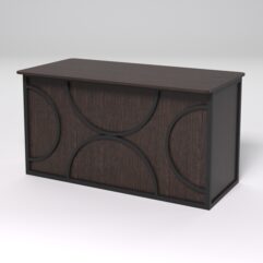 Стол рабочий офисный С-03А (закругленные торцы) СТРОНГ в стиле ЛОФТ декор №1, Дуб Венге