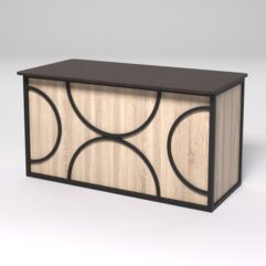 Стол рабочий офисный С-03А (закругленные торцы) СТРОНГ в стиле ЛОФТ декор №1, Дуб Венге и Дуб Сонома