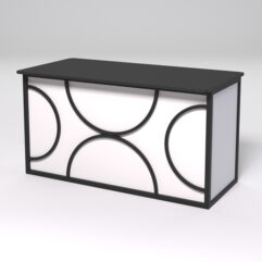 Стол рабочий офисный С-03А (закругленные торцы) СТРОНГ в стиле ЛОФТ декор №1, Черный и Белый