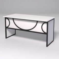 Стол рабочий офисный С-04 СТРОНГ в стиле ЛОФТ декор №1, Белый