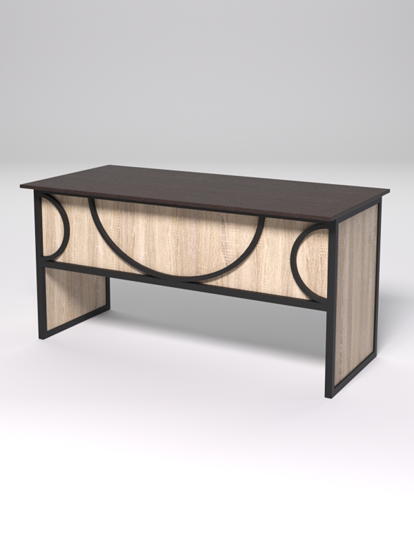 Стол рабочий офисный С-04 СТРОНГ в стиле ЛОФТ декор №1, Дуб Венге и Дуб Сонома