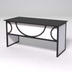 Стол рабочий офисный С-04 СТРОНГ в стиле ЛОФТ декор №1, Черный и Белый