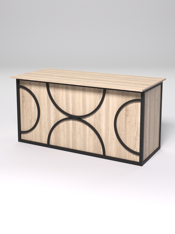 Стол рабочий офисный С-04А СТРОНГ в стиле ЛОФТ декор №1, Дуб Сонома