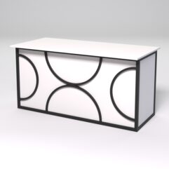 Стол рабочий офисный С-04А СТРОНГ в стиле ЛОФТ декор №1, Белый