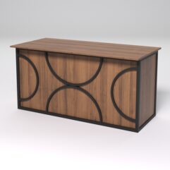 Стол рабочий офисный С-04А СТРОНГ в стиле ЛОФТ декор №1, Орех