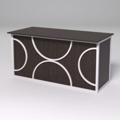 Стол рабочий офисный С-04А СТРОНГ в стиле ЛОФТ декор №1, Дуб Венге + металлический каркас Белый