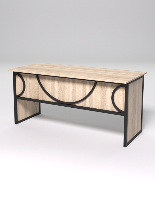 Стол рабочий офисный С-05 СТРОНГ в стиле ЛОФТ декор №1, Дуб Сонома