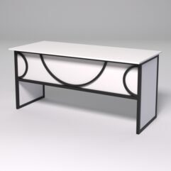 Стол рабочий офисный С-05 СТРОНГ в стиле ЛОФТ декор №1, Белый