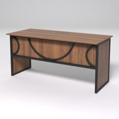 Стол рабочий офисный С-05 СТРОНГ в стиле ЛОФТ декор №1, Орех