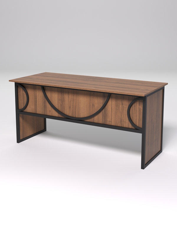Стол рабочий офисный С-05 СТРОНГ в стиле ЛОФТ декор №1, Орех