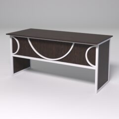 Стол рабочий офисный С-05 СТРОНГ в стиле ЛОФТ декор №1, Дуб Венге + металлический каркас Белый