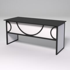 Стол рабочий офисный С-05 СТРОНГ в стиле ЛОФТ декор №1, Черный и Белый