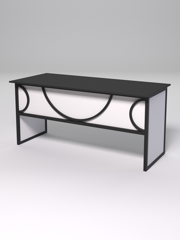 Стол рабочий офисный С-05 СТРОНГ в стиле ЛОФТ декор №1, Черный и Белый