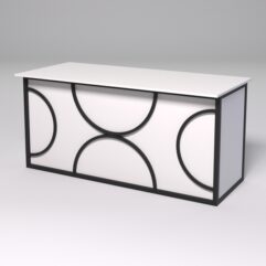 Стол рабочий офисный С-05А СТРОНГ в стиле ЛОФТ декор №1, Белый