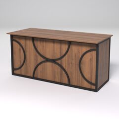 Стол рабочий офисный С-05А СТРОНГ в стиле ЛОФТ декор №1, Орех