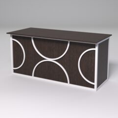 Стол рабочий офисный С-05А СТРОНГ в стиле ЛОФТ декор №1, Дуб Венге + металлический каркас Белый