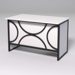 Стол однотумбовый офисный С-06 (левосторонний) СТРОНГ в стиле ЛОФТ декор №1, Белый