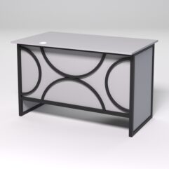 Стол однотумбовый офисный С-06 (левосторонний) СТРОНГ в стиле ЛОФТ декор №1, Серый