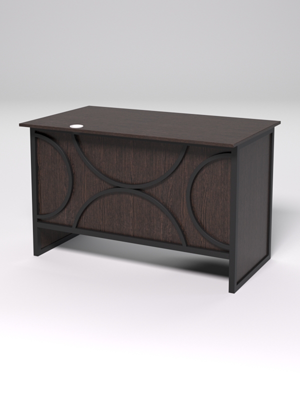 Стол однотумбовый офисный С-06 (левосторонний) СТРОНГ в стиле ЛОФТ декор №1, Дуб Венге