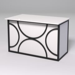 Стол однотумбовый офисный С-06А (левосторонний) СТРОНГ в стиле ЛОФТ декор №1, Белый