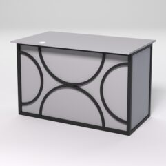 Стол однотумбовый офисный С-06А (левосторонний) СТРОНГ в стиле ЛОФТ декор №1, Серый