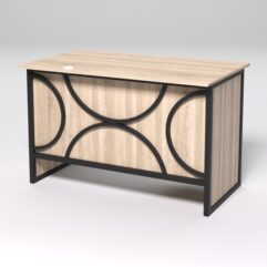 Стол однотумбовый офисный С-06 (правосторонний) СТРОНГ в стиле ЛОФТ декор №1, Дуб Сонома