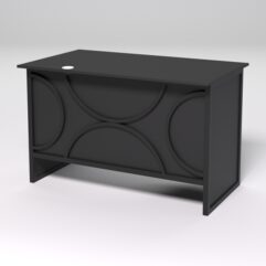 Стол однотумбовый офисный С-06 (правосторонний) СТРОНГ в стиле ЛОФТ декор №1, Черный