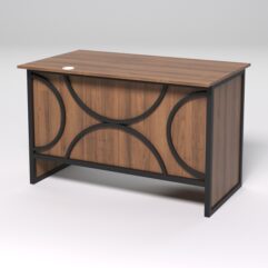 Стол однотумбовый офисный С-06 (правосторонний) СТРОНГ в стиле ЛОФТ декор №1, Орех