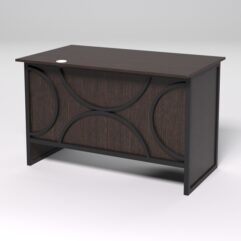 Стол однотумбовый офисный С-06 (правосторонний) СТРОНГ в стиле ЛОФТ декор №1, Дуб Венге