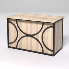 Стол однотумбовый офисный С-06А (правосторонний) СТРОНГ в стиле ЛОФТ декор №1, Дуб Сонома