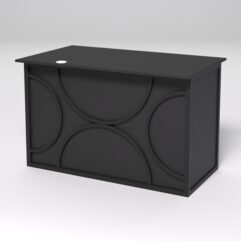 Стол однотумбовый офисный С-06А (правосторонний) СТРОНГ в стиле ЛОФТ декор №1, Черный