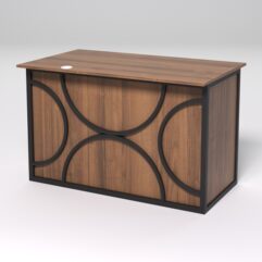 Стол однотумбовый офисный С-06А (правосторонний) СТРОНГ в стиле ЛОФТ декор №1, Орех