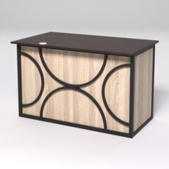 Стол однотумбовый офисный С-06А (правосторонний) СТРОНГ в стиле ЛОФТ декор №1, Дуб Венге и Дуб Сонома