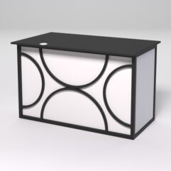 Стол однотумбовый офисный С-06А (правосторонний) СТРОНГ в стиле ЛОФТ декор №1, Черный и Белый