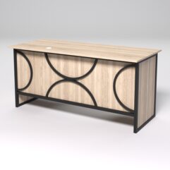 Стол двухтумбовый офисный С-07 СТРОНГ в стиле ЛОФТ декор №1, Дуб Сонома