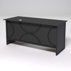 Стол двухтумбовый офисный С-07 СТРОНГ в стиле ЛОФТ декор №1, Черный