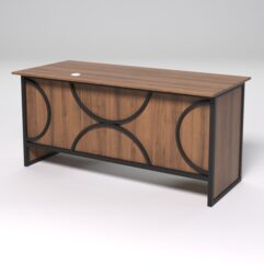 Стол двухтумбовый офисный С-07 СТРОНГ в стиле ЛОФТ декор №1, Орех