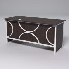 Стол двухтумбовый офисный С-07 СТРОНГ в стиле ЛОФТ декор №1, Дуб Венге + металлический каркас Белый