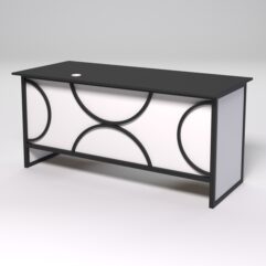 Стол двухтумбовый офисный С-07 СТРОНГ в стиле ЛОФТ декор №1, Черный и Белый