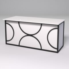 Стол двухтумбовый офисный С-07А СТРОНГ в стиле ЛОФТ декор №1, Белый