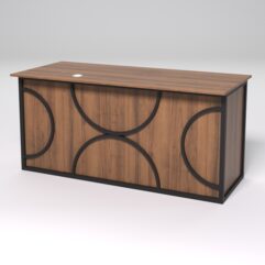 Стол двухтумбовый офисный С-07А СТРОНГ в стиле ЛОФТ декор №1, Орех