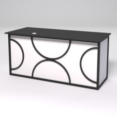 Стол двухтумбовый офисный С-07А СТРОНГ в стиле ЛОФТ декор №1, Черный и Белый