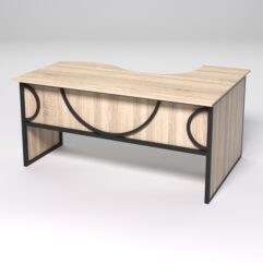 Стол эргономичный офисный СЭ-11 (левосторонний) СТРОНГ в стиле ЛОФТ декор №1, Дуб Сонома