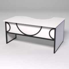 Стол эргономичный офисный СЭ-11 (левосторонний) СТРОНГ в стиле ЛОФТ декор №1, Белый