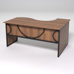 Стол эргономичный офисный СЭ-11 (левосторонний) СТРОНГ в стиле ЛОФТ декор №1, Орех